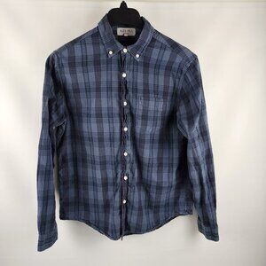 Alex Mill Shirt Mens Medium Blue Wash & Go Plaid Button Down Collar